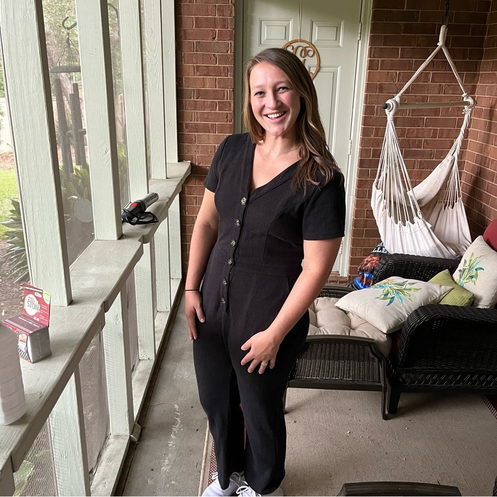 Skies are Blue Neela Button Detail Black Jumpsuit